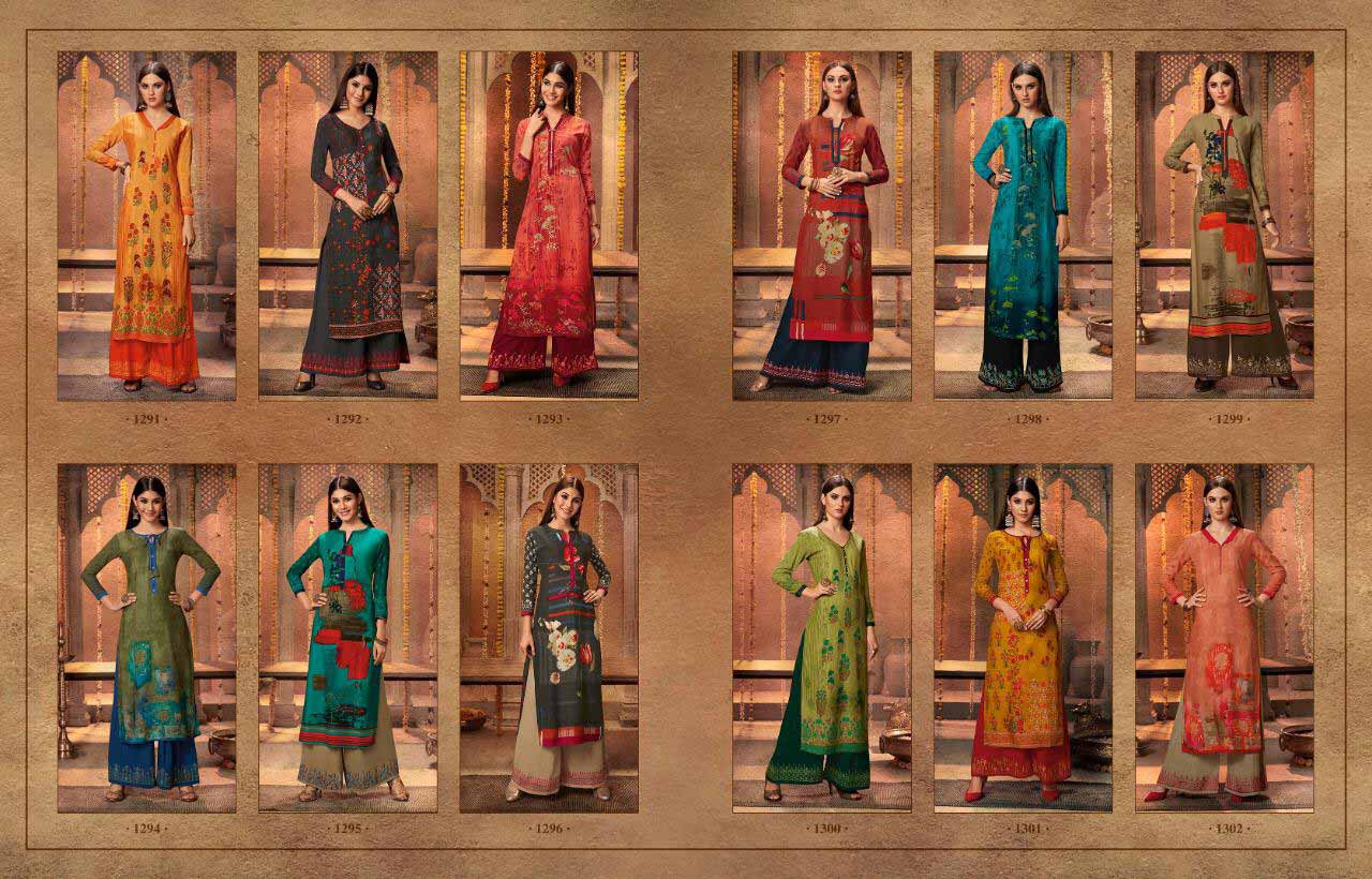 Chambor Vol-7 Kajree Rayon Palazzo Embroidery Kurti Chambor Vol-7 Kajree Rayon Palazzo Embroidery Kurti